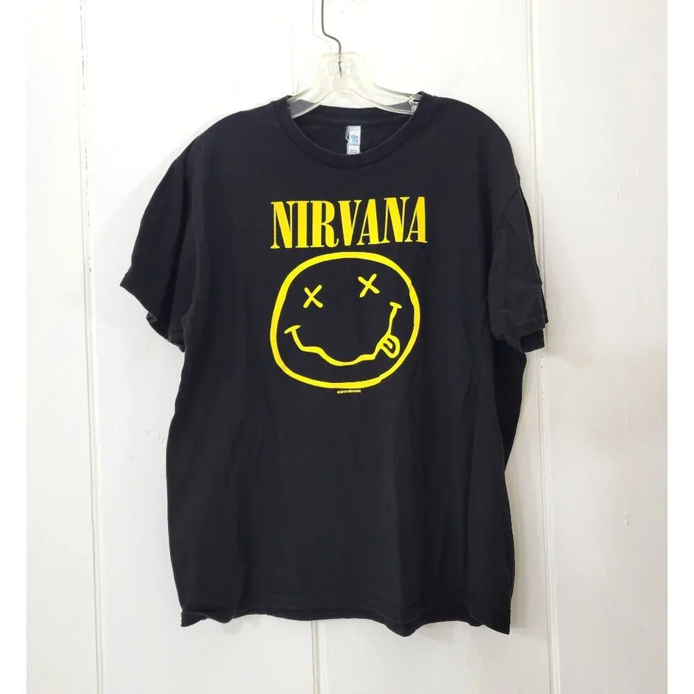 Nirvana Black Graphic T Shirt Band T Shirt - Picture 1 of 3